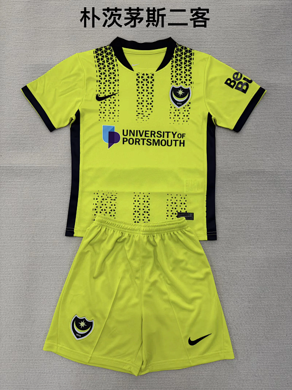 Niño_kids kit 25-26 Portsmouth third soccer jersey size 16-28
